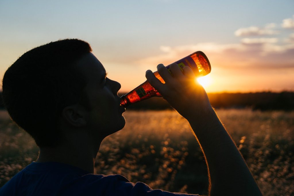 Man drinking alcohol