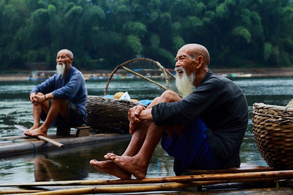 Eldery men in China