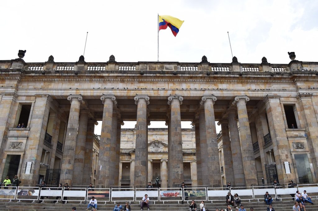The National Capitol building on Bolivar Square in central Bogotá, representing Khiron's plan to produce cannabis in Peru