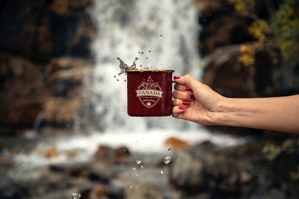 A mug with "Canada" representing the research visit officials made for Luxembourg's cannabis legalization